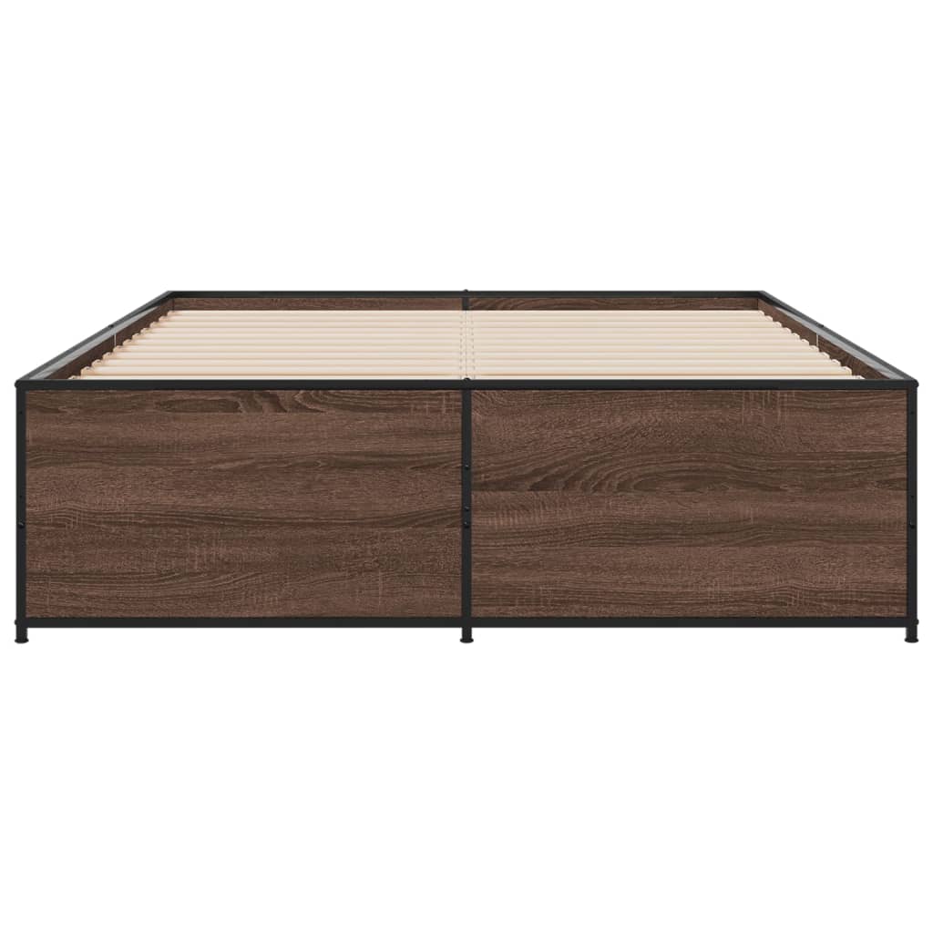 vidaXL Bed Frame without Mattress Brown Oak 135x190 cm Double