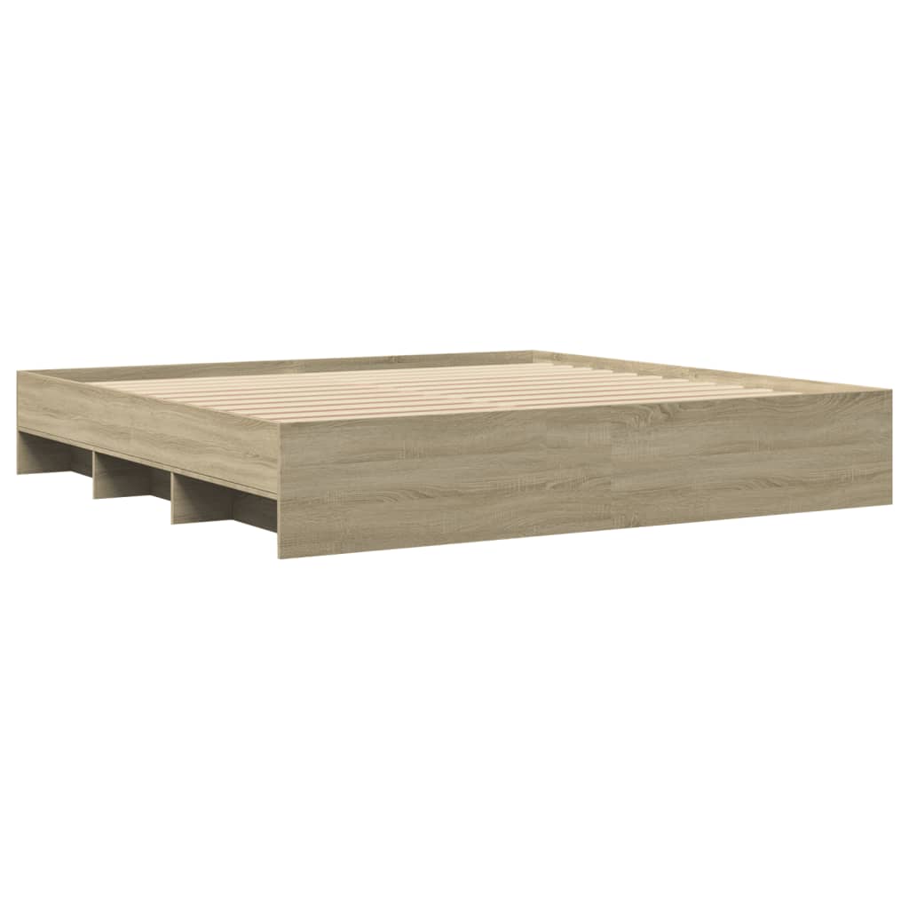 vidaXL Bed Frame without Mattress Sonoma Oak 200x200 cm Engineered Wood