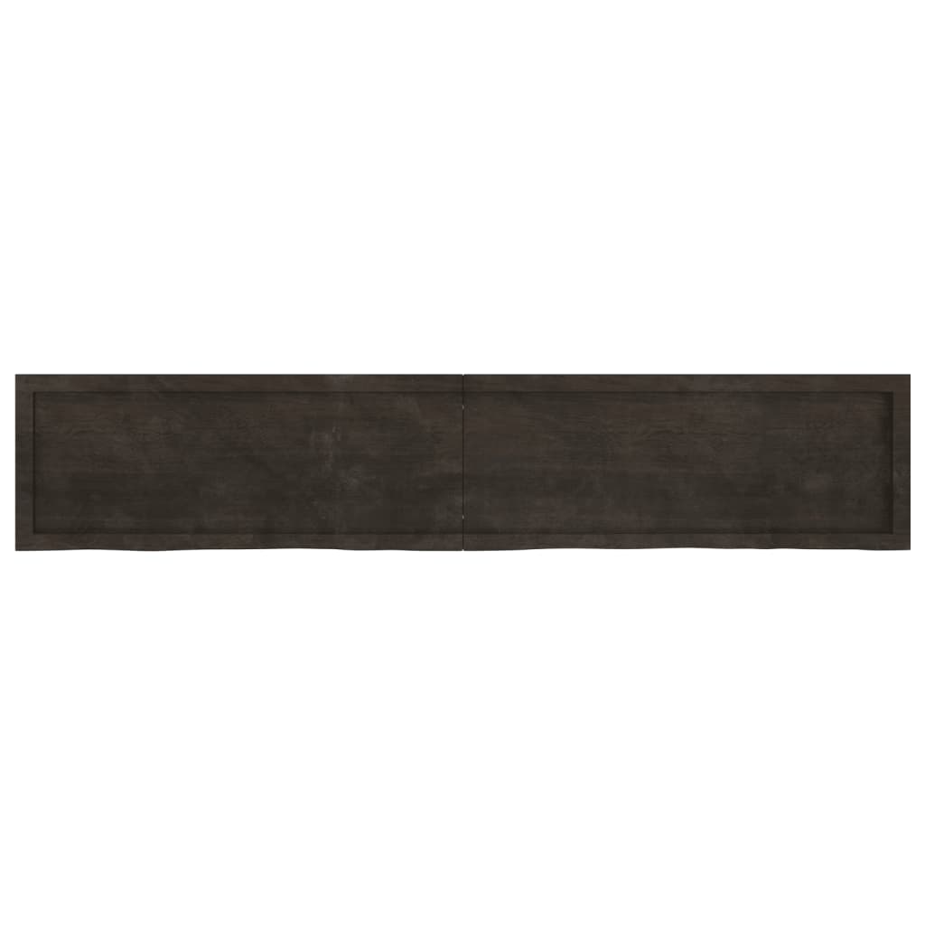 vidaXL Wall Shelf Dark Brown 200x40x(2-4) cm Treated Solid Wood Oak