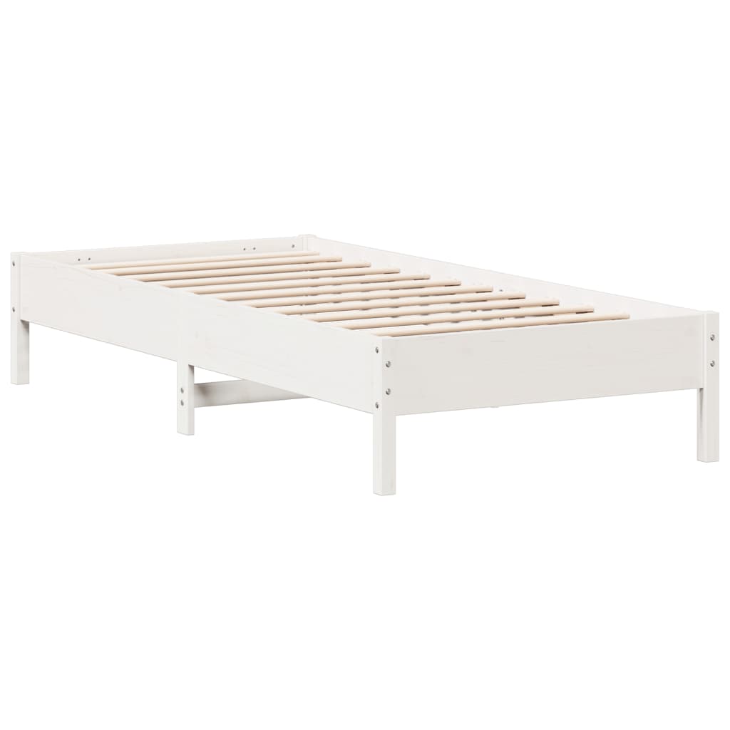 vidaXL Bed Frame without Mattress White 90x200 cm Solid Wood Pine