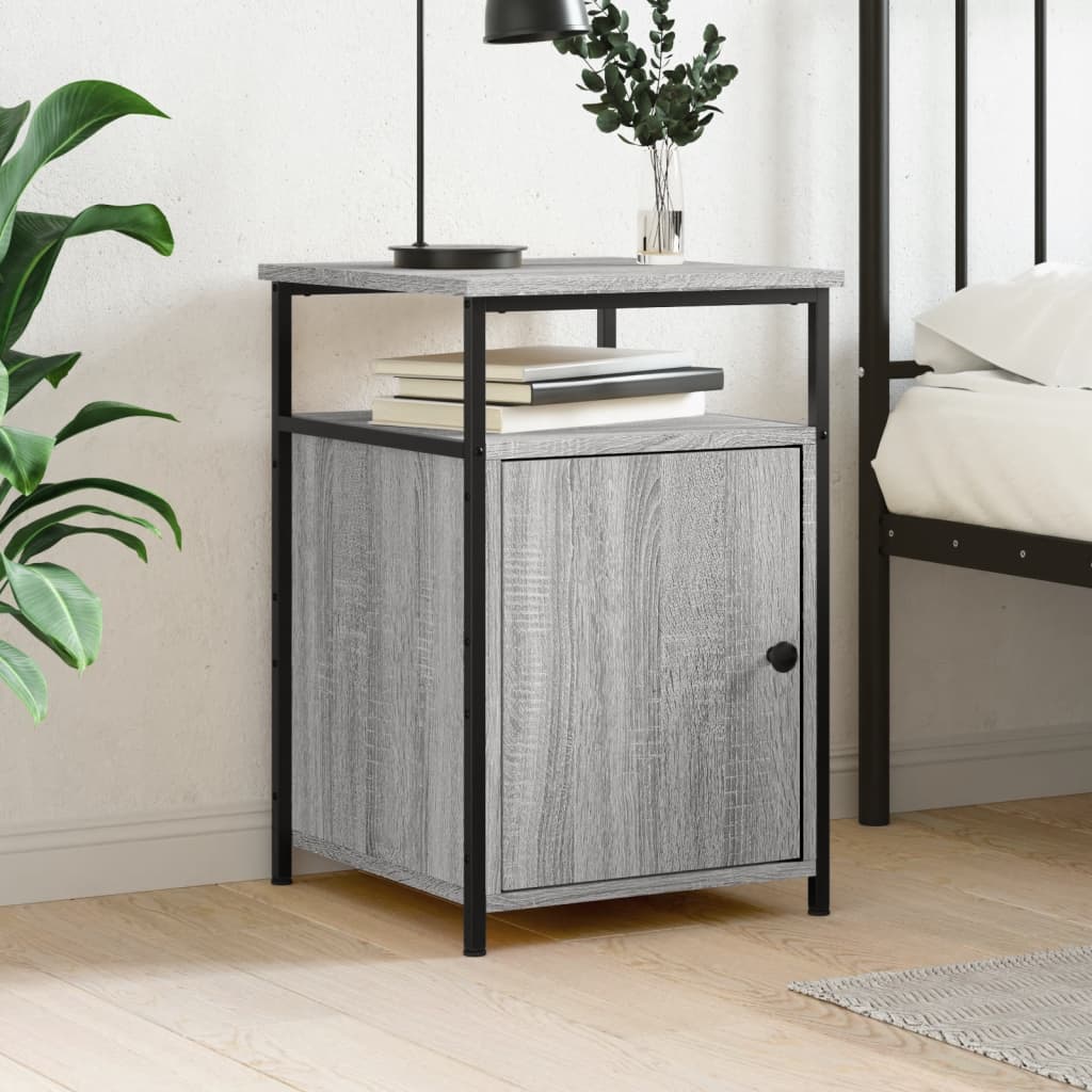 vidaXL Bedside Cabinet Grey Sonoma 40x42x60 cm Engineered Wood