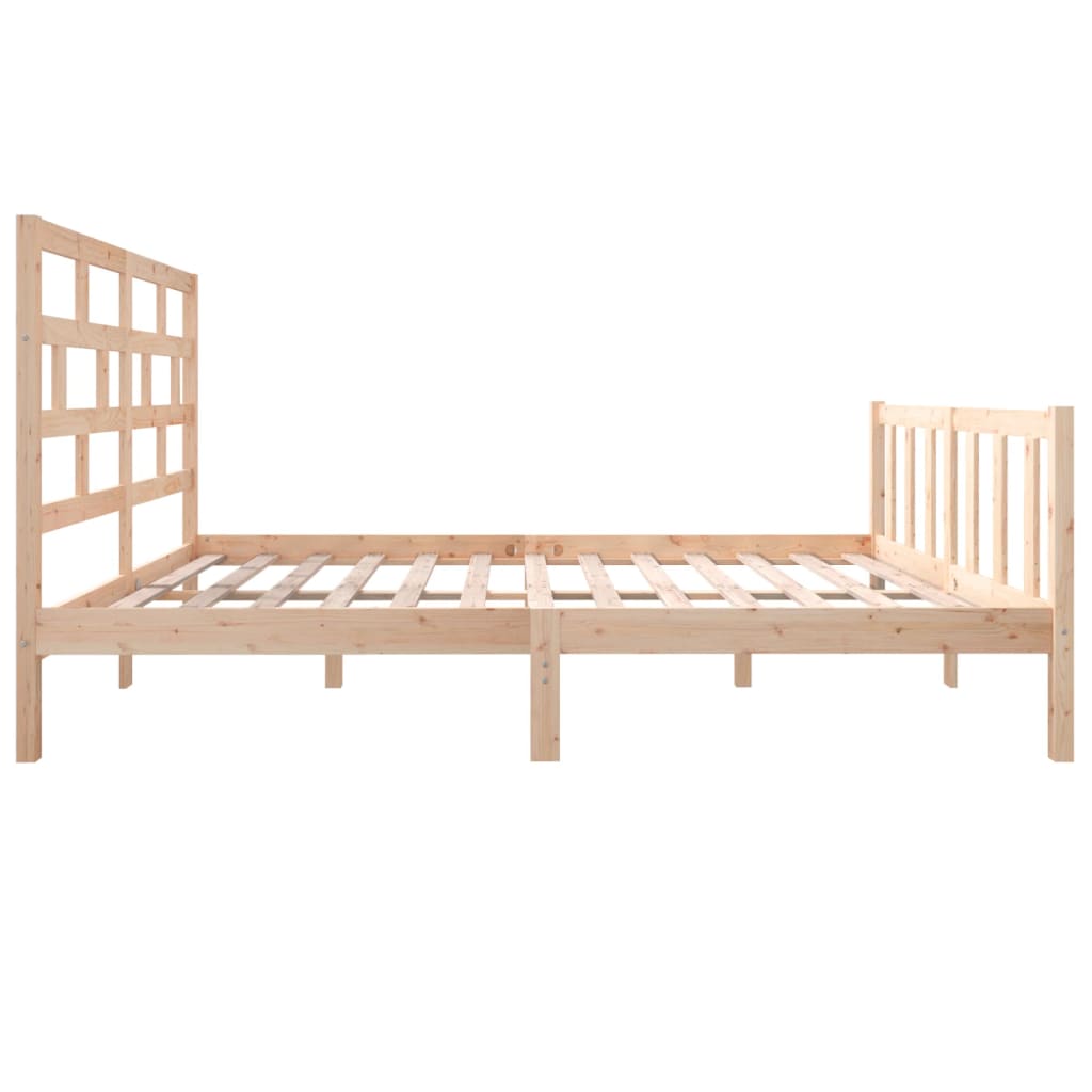 vidaXL Bed Frame without Mattress Solid Wood 160x200 cm (810092+814204)