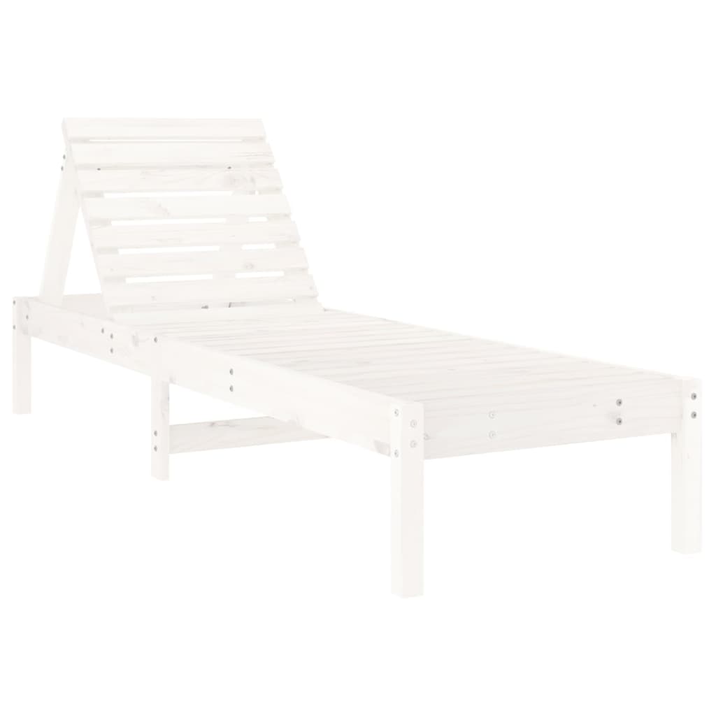 vidaXL Sun Loungers 2 pcs White 199.5x60x74 cm Solid Wood Pine