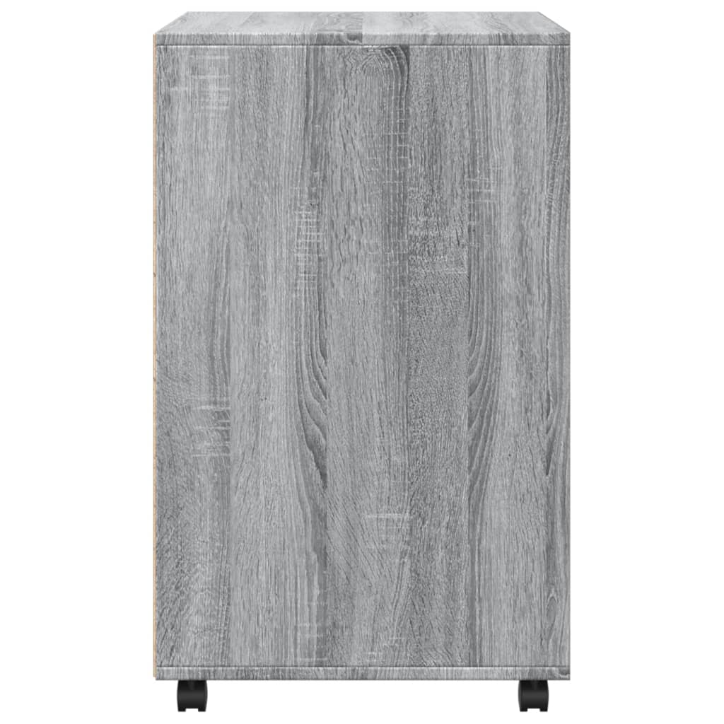 vidaXL Rolling Cabinet Grey Sonoma 60x48x81 cm Engineered Wood