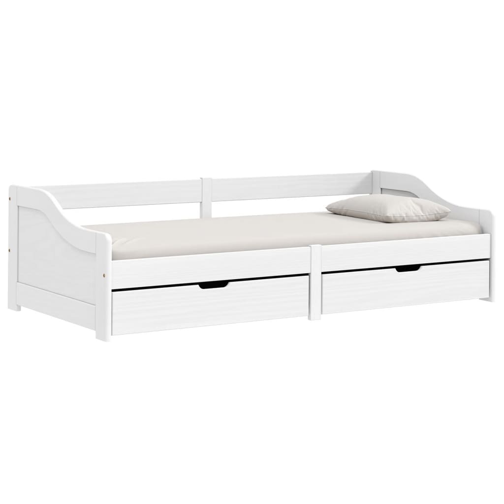 vidaXL Day Bed with 2 Drawers without Mattress "IRUN" White 90x200 cm