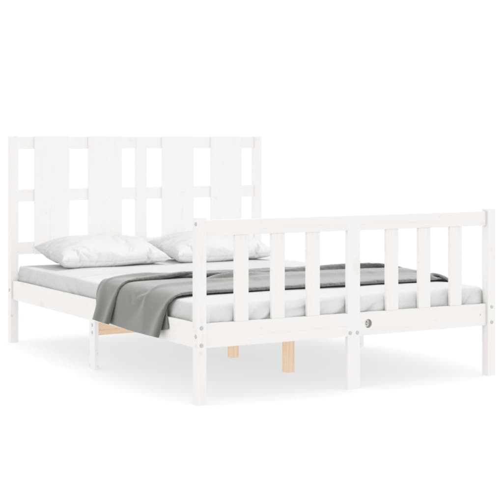 vidaXL Bed Frame without Mattress White 140x190 cm Solid Wood Pine