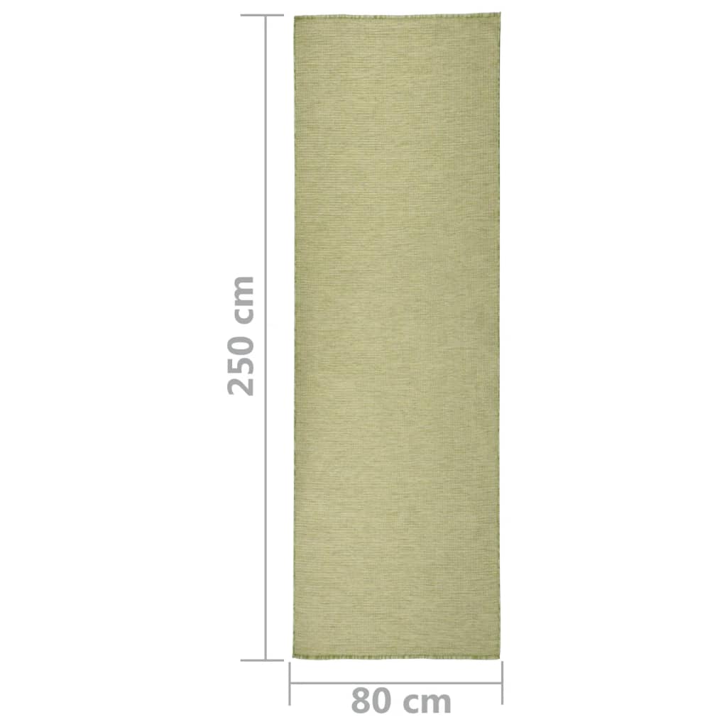 vidaXL Outdoor Flatweave Rug 80x250 cm Green