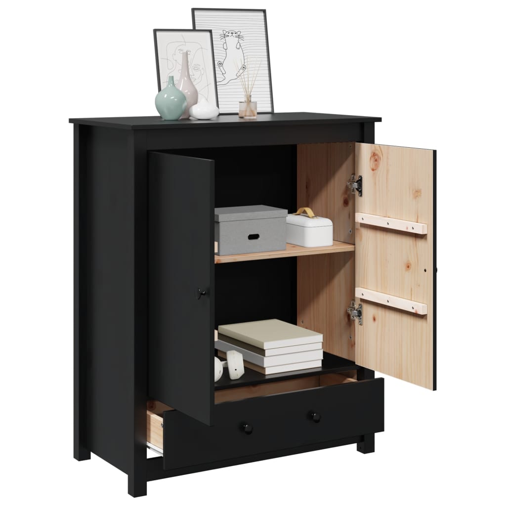 vidaXL Highboard Black 83x41,5x100 cm Solid Wood Pine