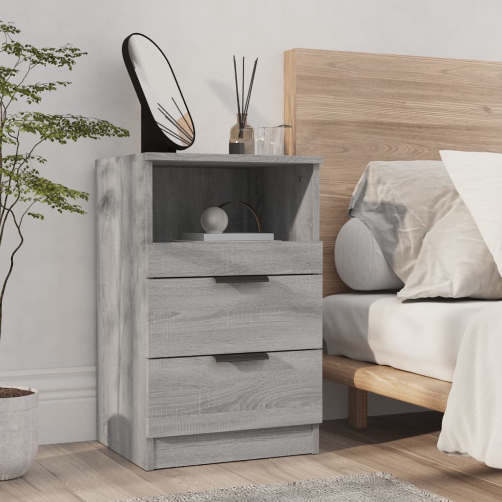 vidaXL Bedside Cabinets 2 pcs Grey Sonoma Engineered Wood