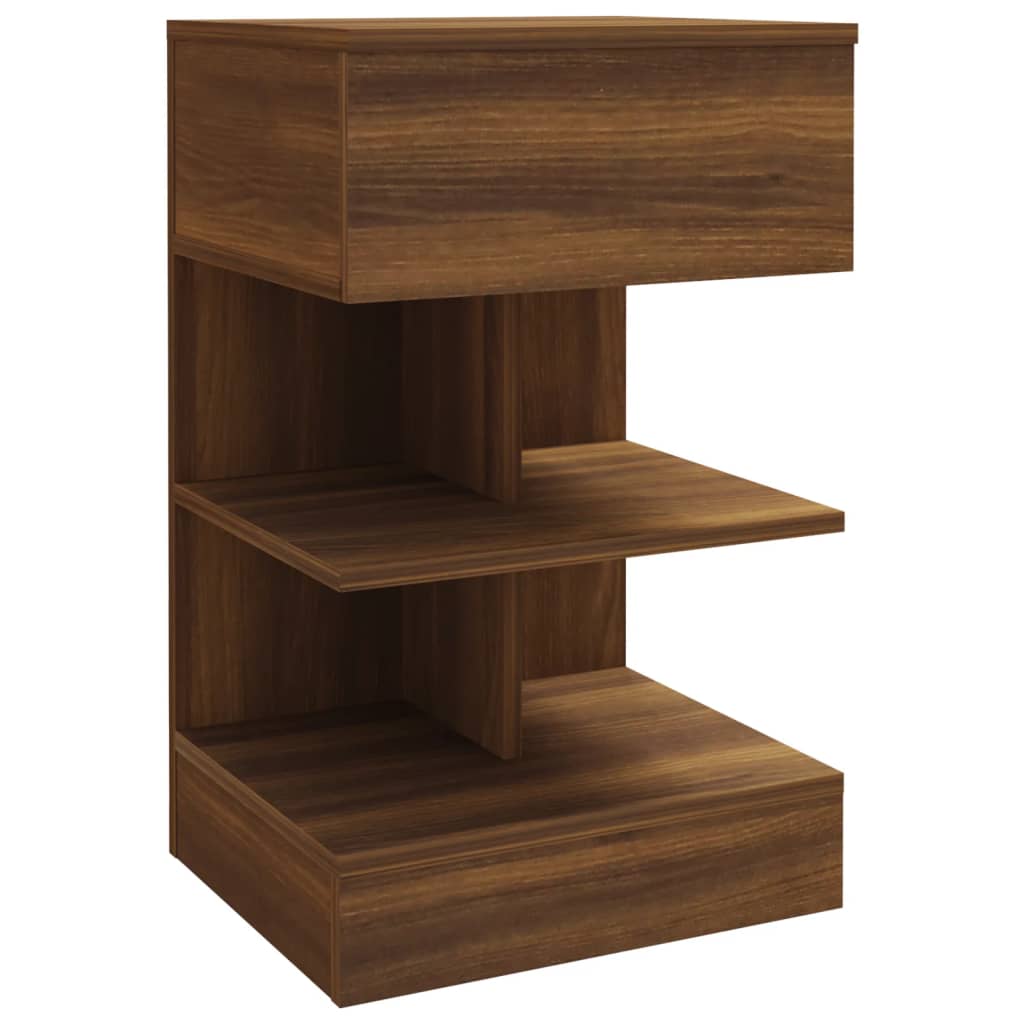 vidaXL Bedside Cabinet Brown Oak 40x35x65 cm Engineered Wood