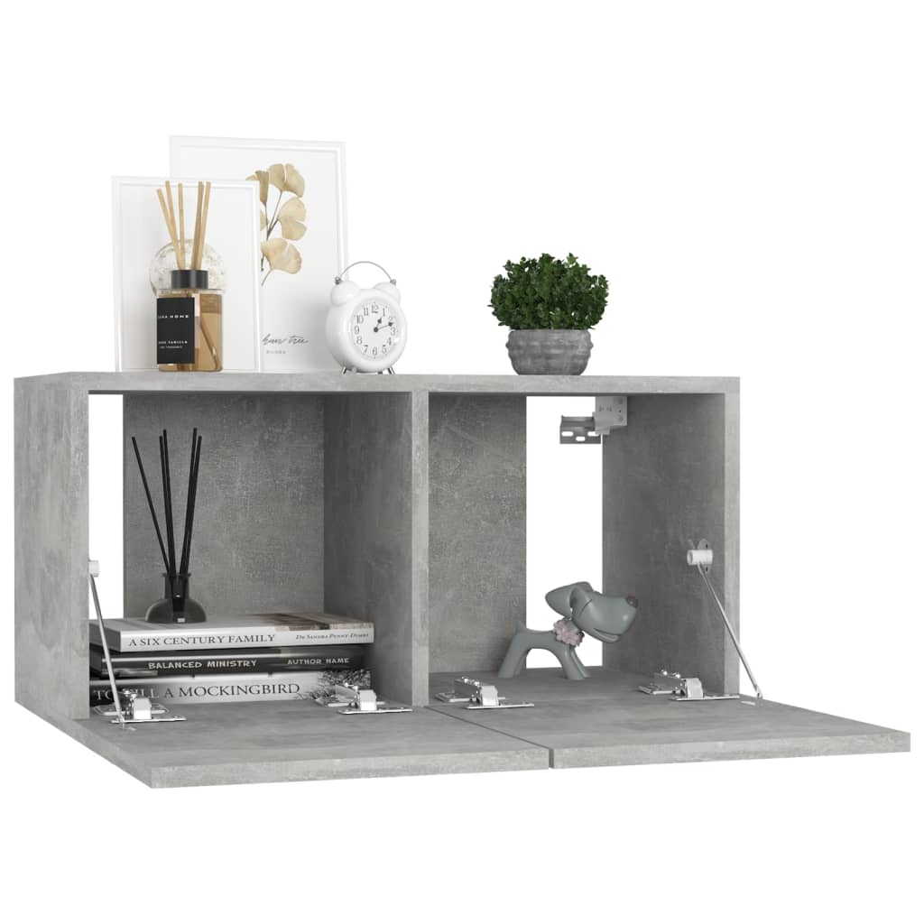 vidaXL 8 Piece TV Cabinet Set Concrete Grey Engineered Wood