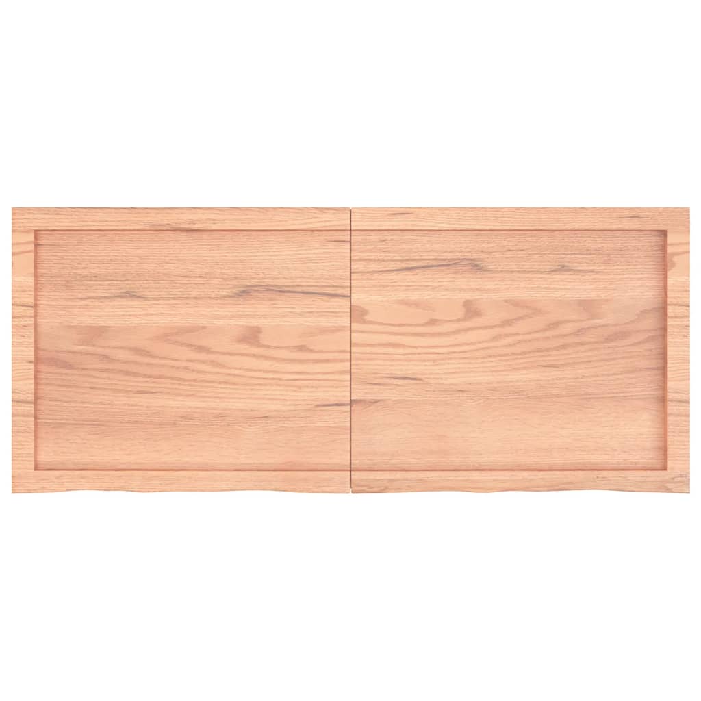 vidaXL Wall Shelf Light Brown 120x50x(2-4) cm Treated Solid Wood Oak