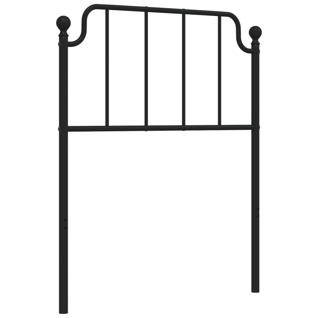 vidaXL Metal Headboard Black 80 cm