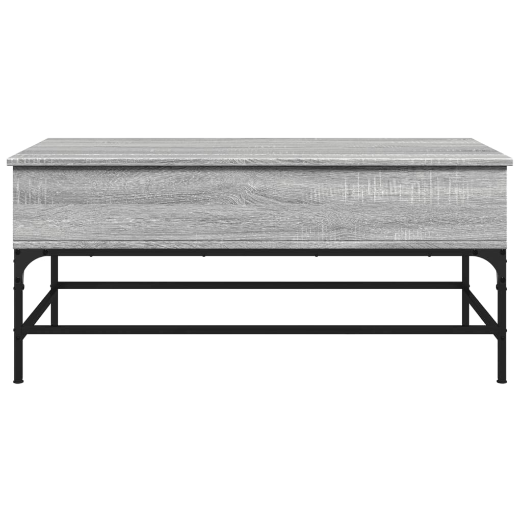 vidaXL Coffee Table Grey Sonoma 100x50x45 cm Engineered Wood and Metal