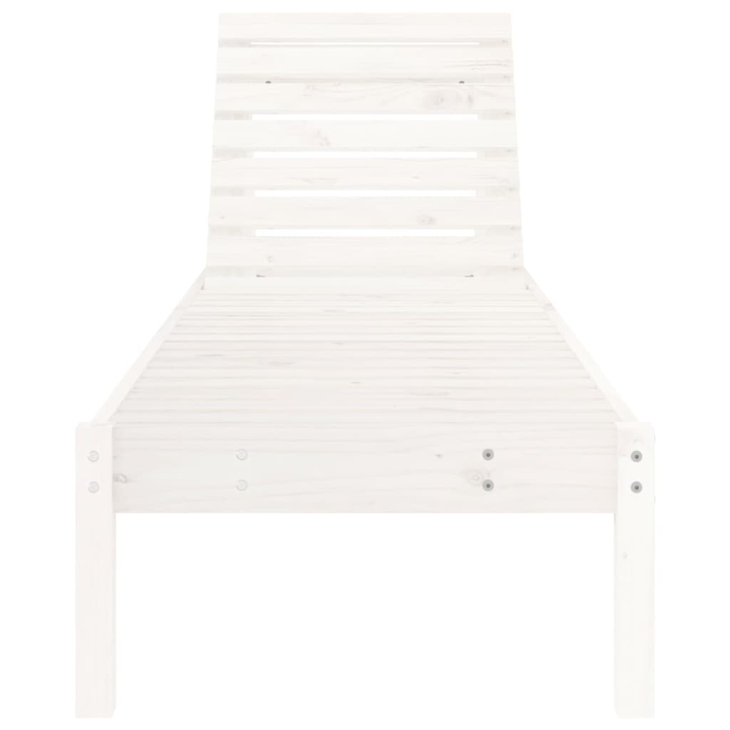 vidaXL Sun Loungers 2 pcs White 199.5x60x74 cm Solid Wood Pine