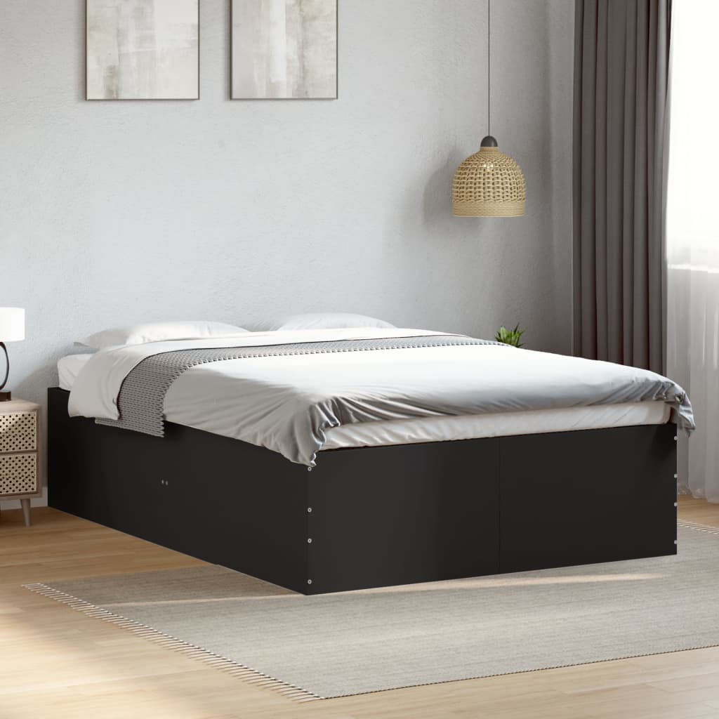 vidaXL Bed Frame without Mattress Black 135x190 cm Double