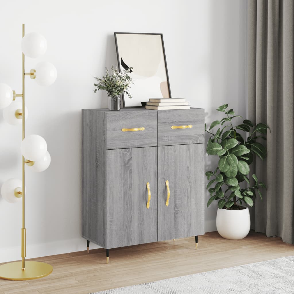 vidaXL Sideboard Grey Sonoma 69.5x34x90 cm Engineered Wood