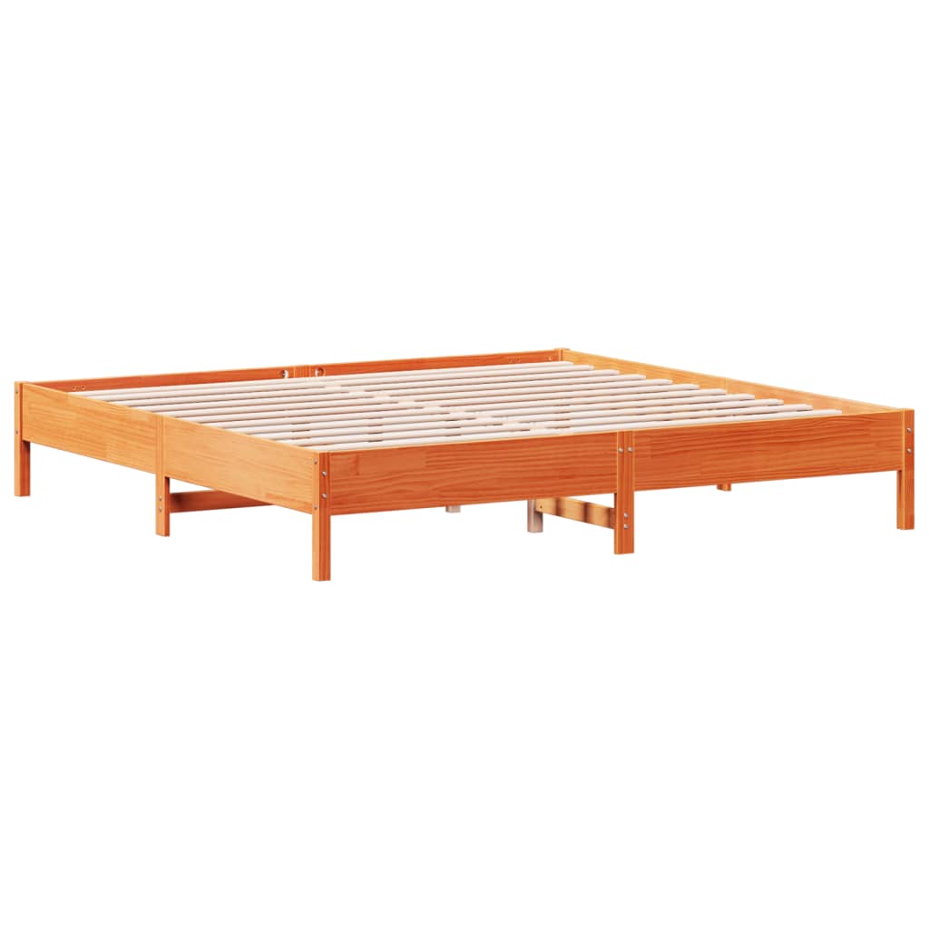 vidaXL Bed Frame without Mattress Wax Brown 180x200 cm Super King Solid Wood Pine