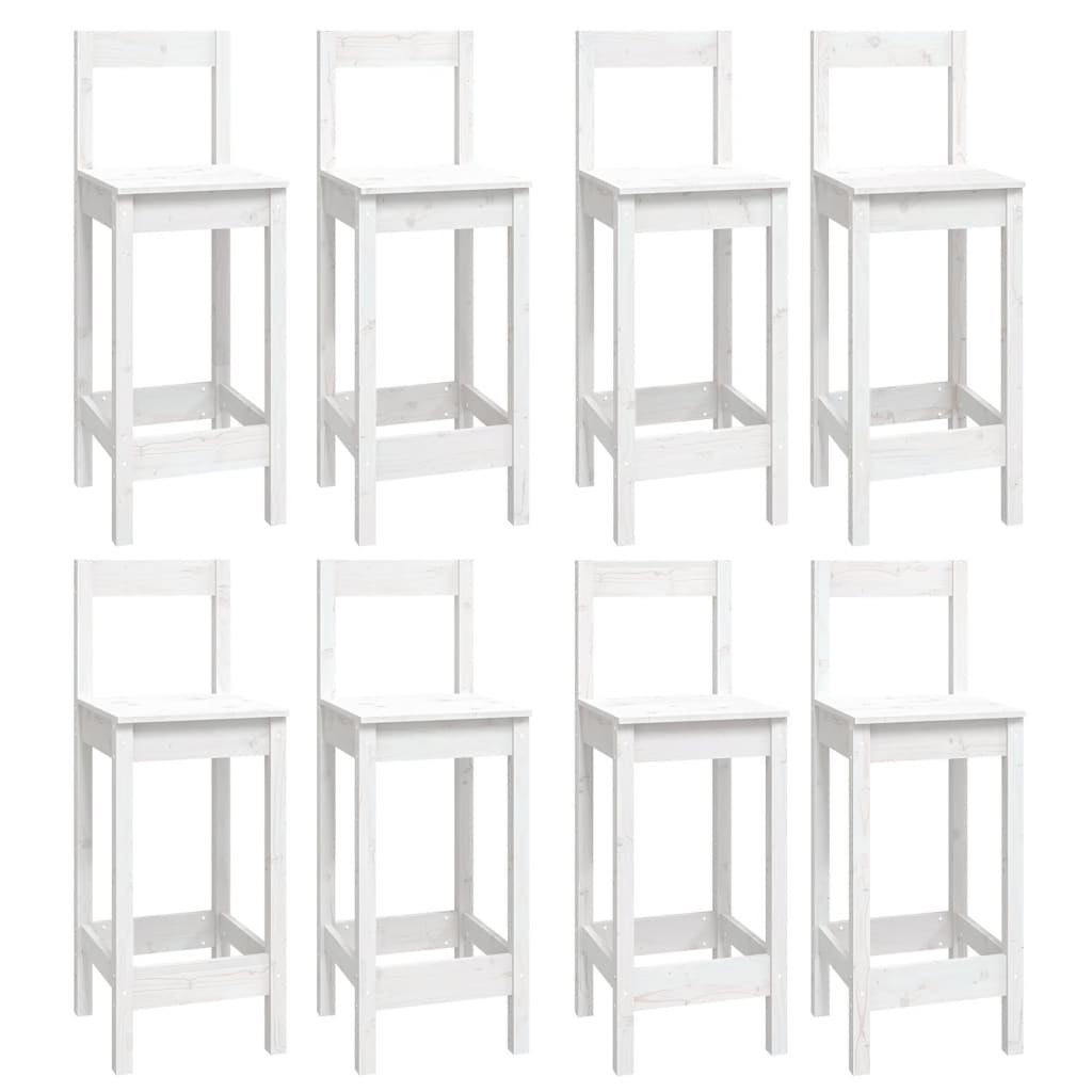 vidaXL 9 Piece Bar Set White Solid Wood Pine