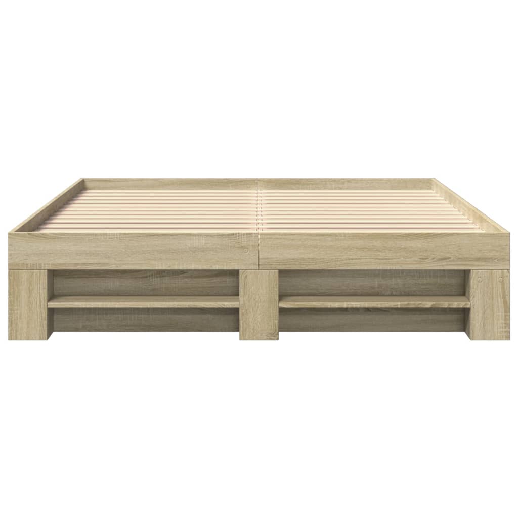 vidaXL Bed Frame without Mattress Sonoma Oak 150x200 cm King Size Engineered Wood