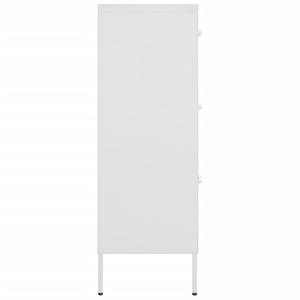 vidaXL Drawer Cabinet White 80x35x101.5 cm Steel