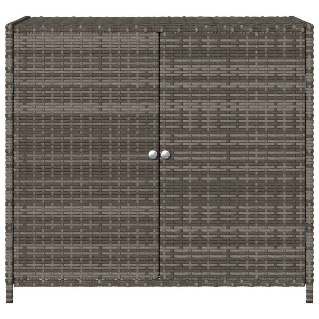 vidaXL Garden Storage Cabinet Grey 83x45x76 cm Poly Rattan