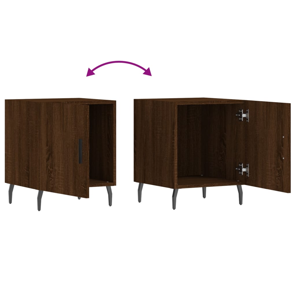 vidaXL Bedside Cabinets 2 pcs Brown Oak 40x40x50 cm Engineered Wood