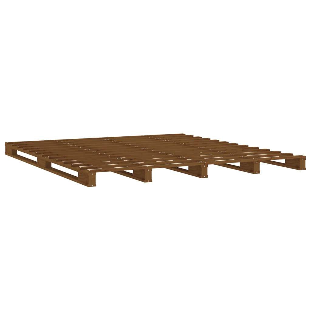 vidaXL Pallet Bed without Mattress Honey Brown 140x190 cm Solid Wood