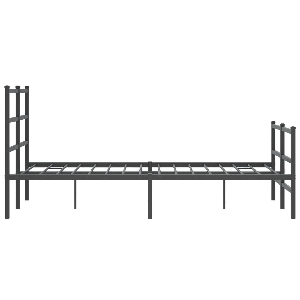 vidaXL Metal Bed Frame without Mattress with Footboard Black 120x190 cm Small Double