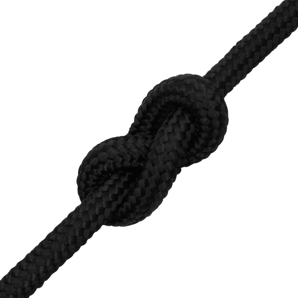vidaXL Boat Rope Full Black 18 mm 100 m Polypropylene