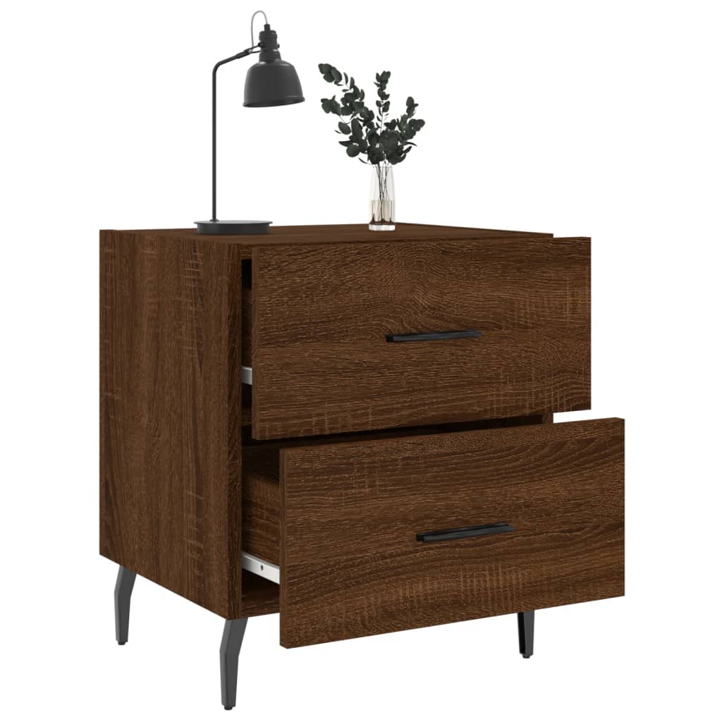 vidaXL Bedside Cabinet Brown Oak 40x35x47.5 cm Engineered Wood