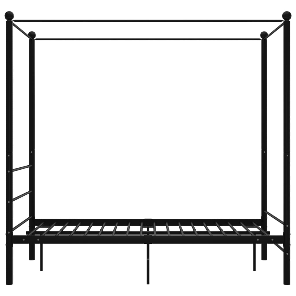 vidaXL Canopy Bed Frame Black Metal 140x200 cm