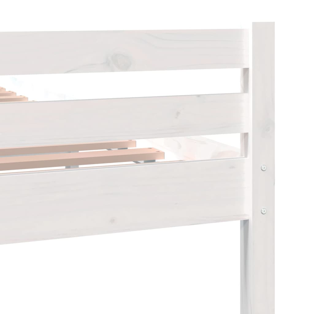 vidaXL Bed Frame without Mattress White Solid Wood 140x190 cm