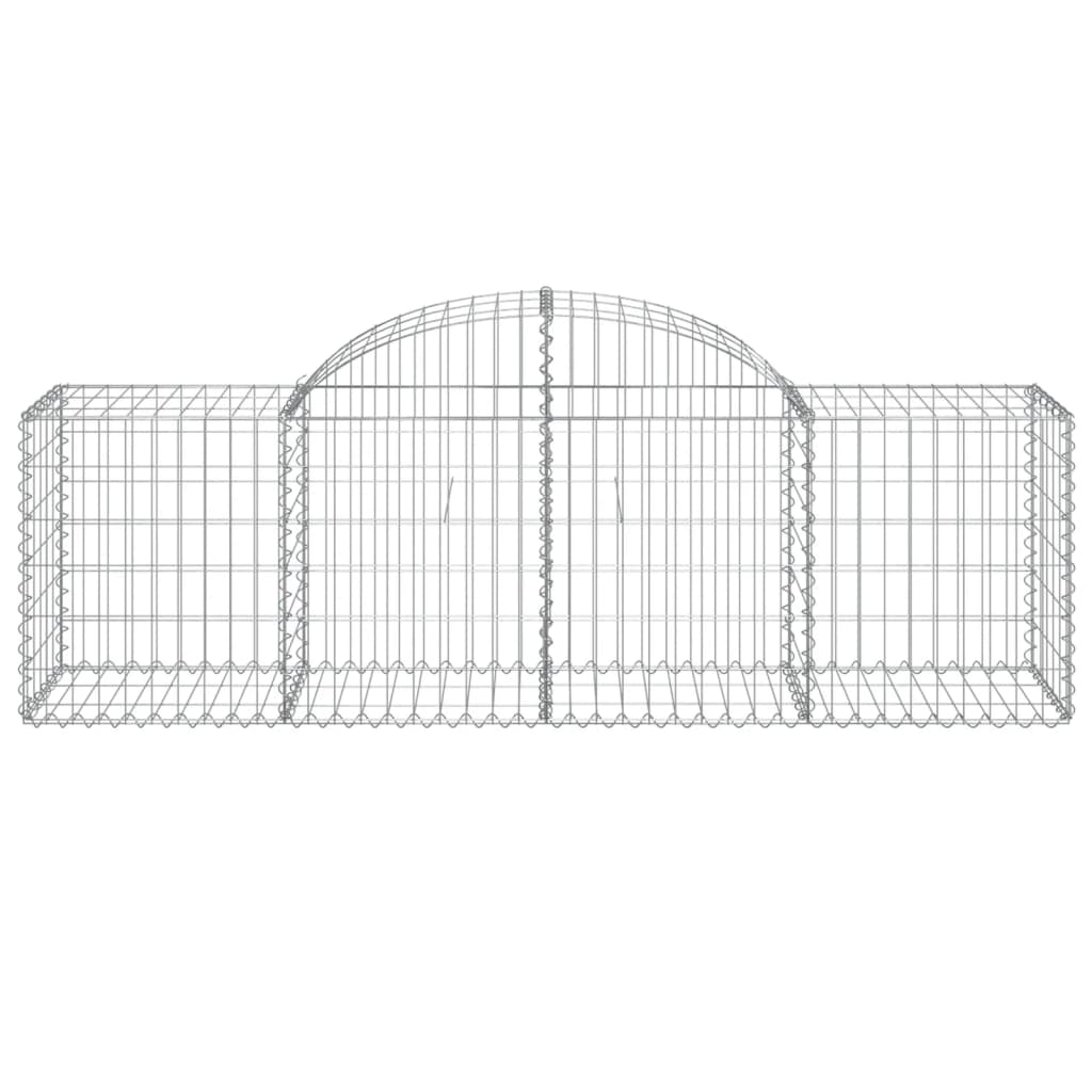 vidaXL Arched Gabion Baskets 8 pcs 200x50x60/80 cm Galvanised Iron