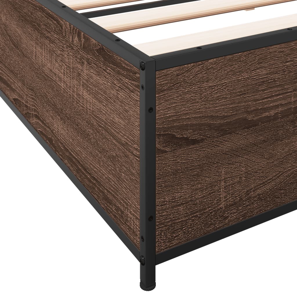 vidaXL Bed Frame without Mattress Brown Oak 200x200 cm