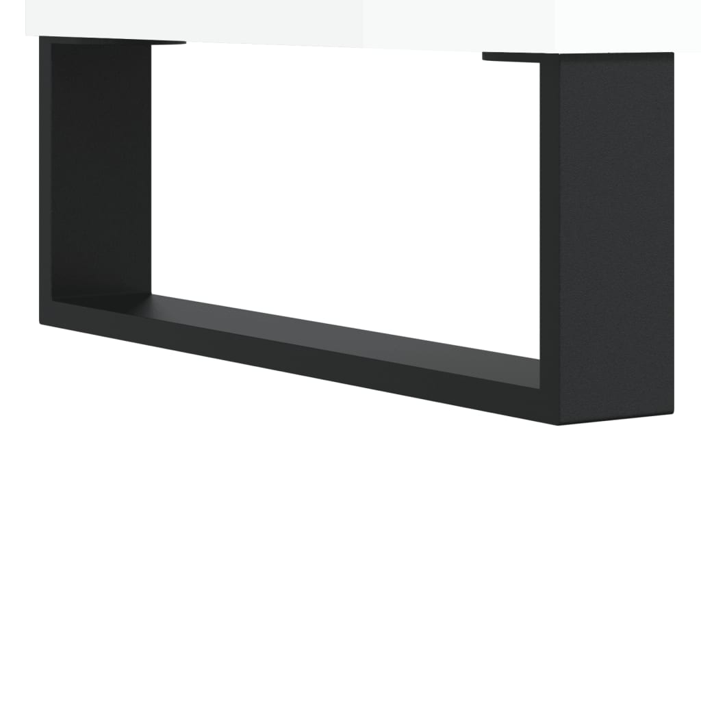 vidaXL Bedside Cabinet High Gloss White 40x40x66 cm Engineered Wood