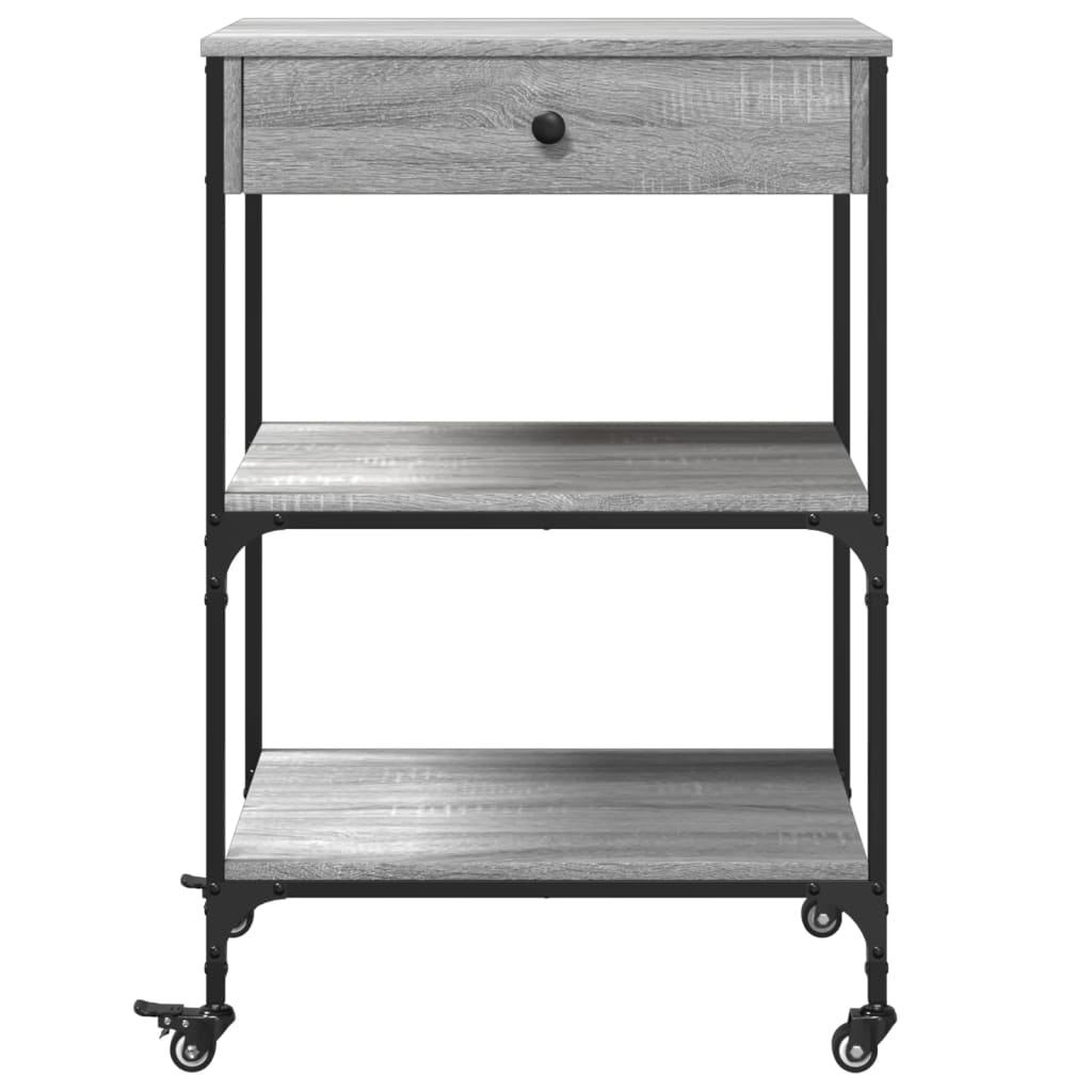 vidaXL Kitchen Trolley Grey Sonoma 60x48x89.5 cm Engineered Wood