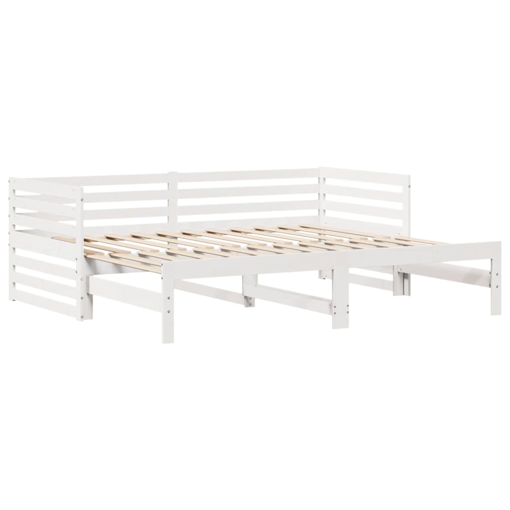 vidaXL Daybed with Drawers without Mattress White 90x200 cm Solid Wood