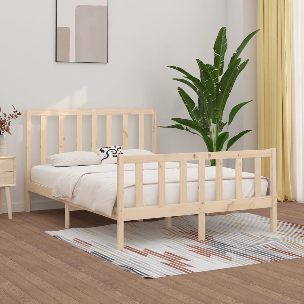 vidaXL Bed Frame without Mattress 150x200 cm King Size Solid Wood