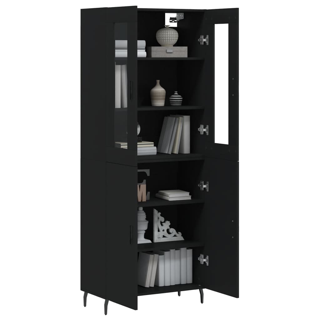 vidaXL Highboard Black 69.5x34x180 cm Engineered Wood