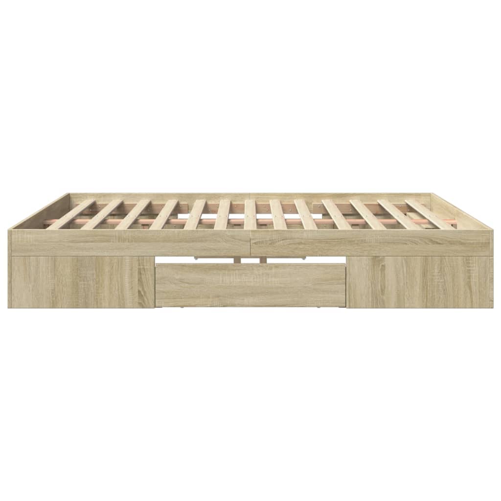 vidaXL Bed Frame without Mattress Sonoma Oak 180x200 cm Super King Engineered Wood