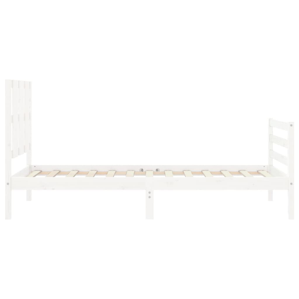 vidaXL Bed Frame without Mattress White 90x200 cm Solid Wood