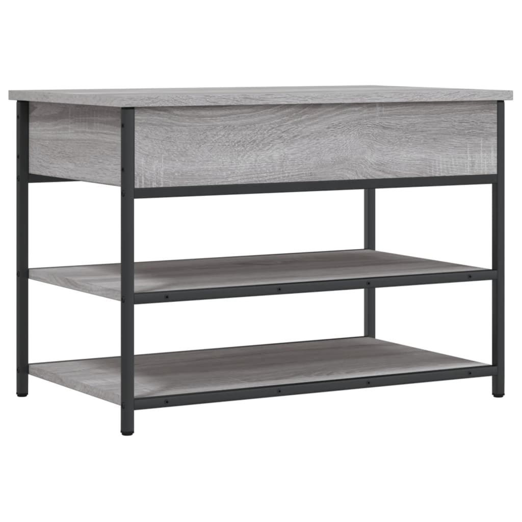 vidaXL Shoe Bench Grey Sonoma 70x42.5x50 cm Engineered Wood