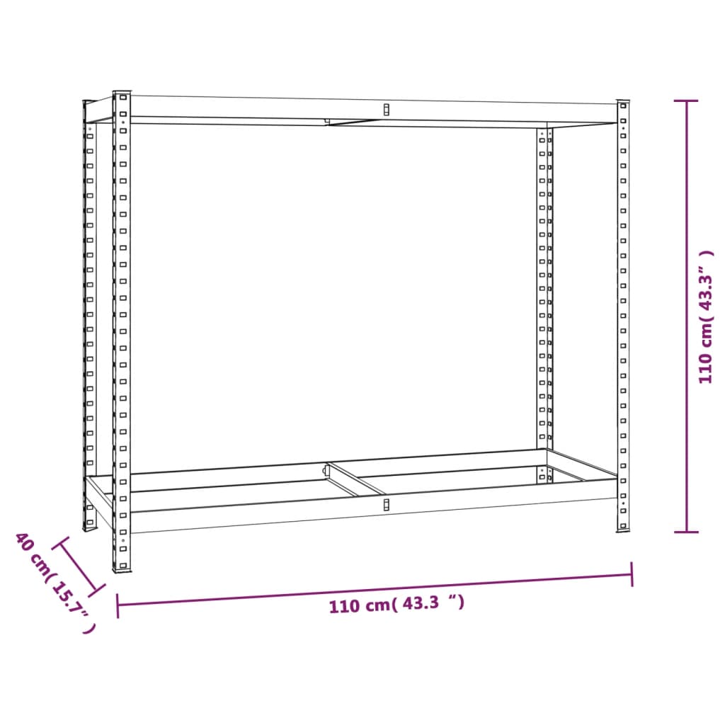 vidaXL 2-Layer Tire Rack 4 pcs Silver 110x40x110 cm Steel