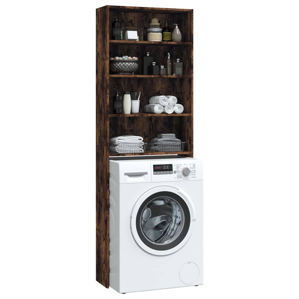 vidaXL Washing Machine Cabinet Smoked Oak 64x24x190 cm