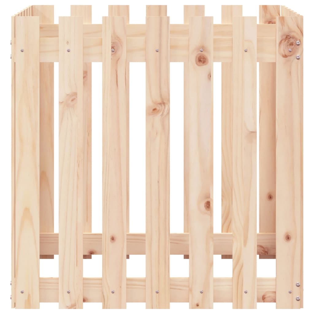 vidaXL Garden Planter with Fence Design 70x70x70 cm Solid Wood Pine