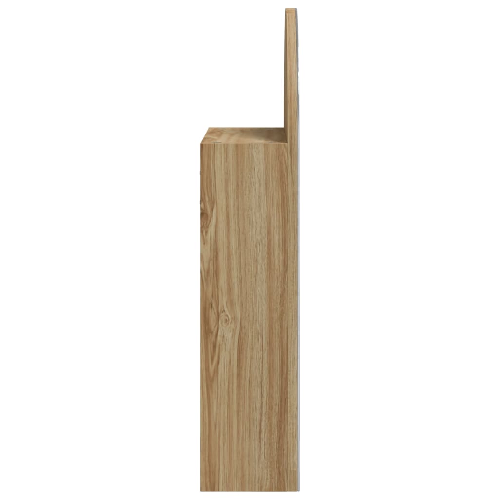 vidaXL Bathroom Mirror Cabinet with LED Light Arched Oak 42x13x70 cm