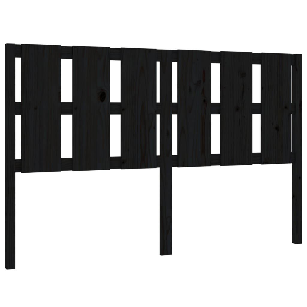 vidaXL Bed Headboard Black 155.5x4x100 cm Solid Wood Pine