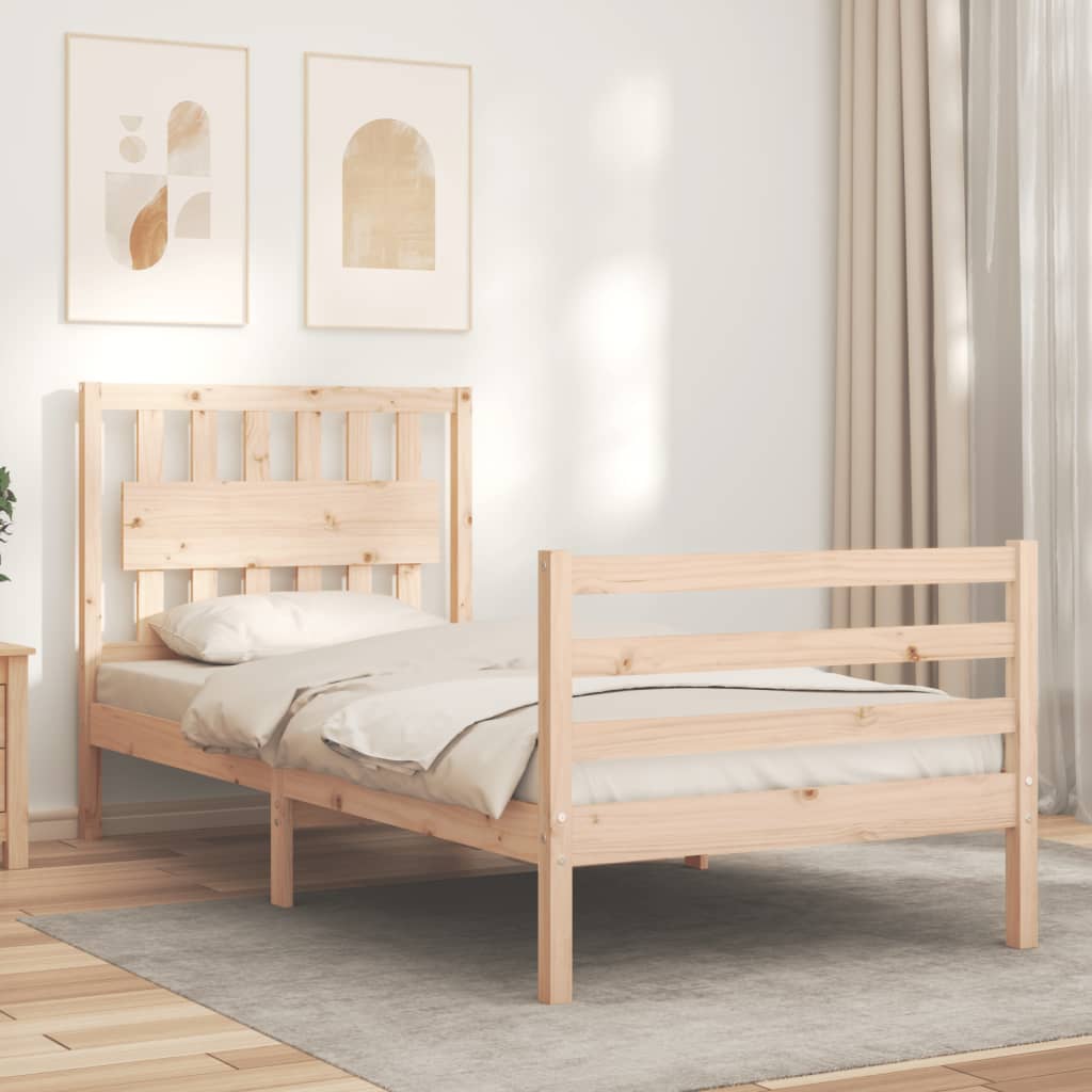 vidaXL Bed Frame without Mattress 90x200 cm Solid Wood