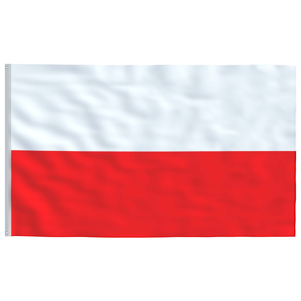 vidaXL Poland Flag and Pole 5.55 m Aluminium